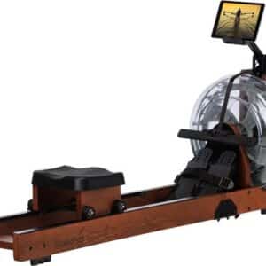 Skandika Lykke Water Roeimachine – Water Roeimachine – Roeiapparaat – 90° Tank – Houten Roeitrainer fitness voor thuis, met instelbare waterweerstand – Roeier met max. 150kg Gebruikersgewicht – Kinomap App Compatible, Massief Beukenhout – donker hout