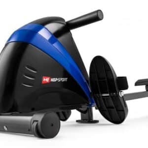 Hop-Sport Magnetische Roeier HS-030R Boost, 10 Niveaus Van Stille Magnetische Weerstand, Vliegwiel 9 kg, Indoor Opvouwbare Roeimachine, LCD Monitor en Transport Wielen, voor Thuisgebruik, max. 120 kg