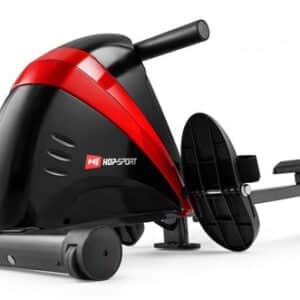 Hop-Sport Magnetische Roeier HS-030R Boost, 10 Niveaus Van Stille Magnetische Weerstand, Vliegwiel 9 kg, Indoor Opvouwbare Roeimachine, LCD Monitor en Transport Wielen, voor Thuisgebruik, max. 120 kg