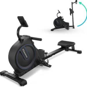 Flowsense Inklapbaar Roeiapparaat - Roeimachine - Geluidsstil - Magnetische Roeitrainer Fitness - 16 Weerstandniveaus - LCD Monitor