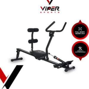 Viper Sports Valkyrie – Roeitrainer – Roeimachine – Hydraulische weerstand – 126 x 46 x 82 cm - Zwart
