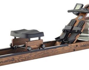 Fluid Rower Viking 3 XL Roeitrainer - Roeimachine met 10 weerstanden - Hartslagmeter - Waterweerstand - Roeiapparaat voor thuis - Kleur: walnoot