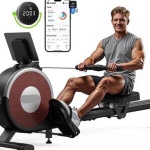 Roeimachine - Magnetische Roeitrainer - Roeiapparaat - App - Bluetooth - 16 Weerstandsniveaus - Dual Rail Systeem - Dual Rail Systeem - Elektromagnetische Weerstand - Stil & Krachtig - 160 kg Belastbaar