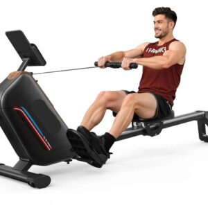 Roeimachine - Magnetische Roeitrainer - Roeiapparaat - Opvouwbare - 16 Niveau Weerstand - Bluetooth Connectie - LCD Display - Elektronische Gripbediening - Max 159kg - Ergonomisch Ontwerp - Thuis Fitnessapparaat