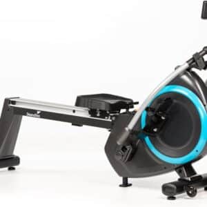 Skandika Nordlys Roeimachine – Roeimachine - Roeiapparaat voor een echt roeigevoel, kogelgelagerde zwenkarmen, inklapbaar, magneetrem, tablethouder, 16 niveaus, 21 programma's, trainingscomputer – Home fitness apparatuur – zwart blauw