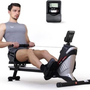 Thuys – Roeitrainer Inklapbaar – Roeimachine – Max. 120 Kg – Magnetische Roeiapparaat Fitness – 8 Weerstandniveaus – LCD Monitor