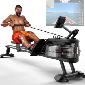 Waterroeimachine Opvouwbare Roeimachine Voor Thuisgymnastiek 160KG Gewichtscapaciteit Roeimachine Met Bluetooth APP LCD Scherm Tabletstandaard Voor Cardiotraining