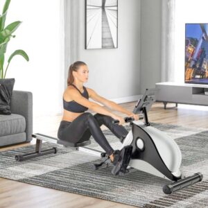 Magnetische roeimachine Indoor opvouwbare roeimachine met magnetisch remsysteem, LCD-scherm en 8-traps weerstandsaanpassing fitnessapparaat (exclusief PAD)