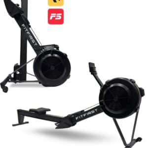 FitFirst® AirRower | Inklapbare roeitrainer met Apps | Roeimachine voor elke lengte en tot 200KG | Professionele Ergometer | 10 Niveaus Luchtweerstand|