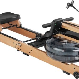 tectake® Houten Roeimachine - Opvouwbare Roeitrainer met 6 Weerstand Standen - Home Gym - Workout Roeiapparaat - Incl.Trainingscomputer - Bluetooth en Kinomap-app compatibel - Draagkracht tot 150kg