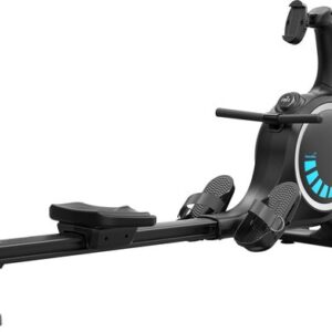 Skandika Nemo V Hybrid Roeiapparaat – Roeiapparaat - Waterweerstand/water- en magneetweerstand - 90° tank, tot 200 cm & 150 kg, app-compatibel, instelbaar - Waterroeiapparaat voor thuis – 207 x 59 x 99.5 cm – zwart