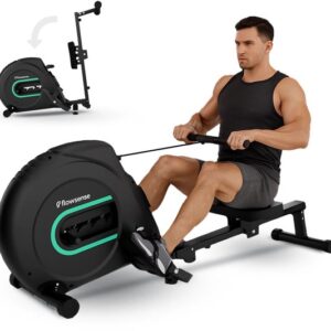 Flowsense Elvora Lite Roeimachine – Inklapbaar Roeiapparaat – Elastische Weerstand – LCD Display – Stil & Compact – Voor Gebruikers tot 200 cm / 115 kg – Thuis Fitness Roeitrainer