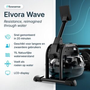 Flowsense Roeimachine zwart waterweerstand