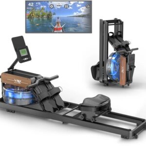 V2 Water Roeitrainer - Opklapbaar - Roeimachine met 10 weerstanden - Roeiapparaat voor thuis - Bluetooth - Verstelbaar - Water weerstand - 95% Voorgemonteerd - Zwart