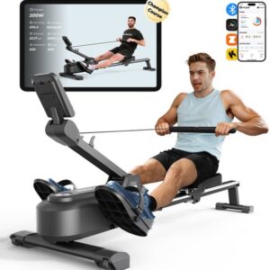 MERACH 2025 roeimachine voor thuis - 16-staps magnetisch systeem - Haai-ontwerp - LCD-monitor - Stil magnetisch remsysteem - Exclusieve app en spellen - Compatibel met Kinomap - Eenvoudige montage - Geschikt voor full-body training