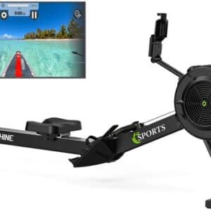 MettleMatic RM7 Roeitrainer voor thuis - inklapbaar - professionele roeitoestellen met 10 niveaus luchtweerstand - Backlit Smart Bluetooth Display - 160 kg belastbaar