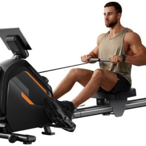ROBORE UR30 roeitrainer met 126 cm verlengde baan, 16 magnetische weerstandsniveaus, draagvermogen van 160 kg, stille werking - Magnetische Weerstand, <25dB, Opvouwbaar, LCD Scherm