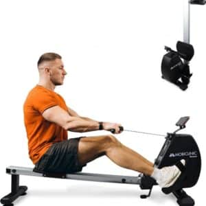 Mobiclinic RowFit - Roeitrainer - Roeiapparaat - 8 weerstandsniveaus - Stil - Magnetische weerstand - Lcd-monitor - Mobiele telefoonhouder - Tot 120 kg - 6 kg vliegwiel - Thuisgym