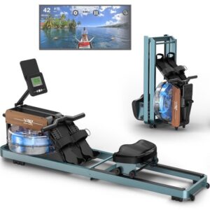 Roeitrainer – Roeimachine – Roeiapparaat – Roeitrainers – Fitnessapparaat – Waterweerstand – Inklapbaar – Max. 150 kg – Verstelbare tablethouder