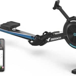 Roeitrainer voor thuissportschool met verstelbare luchtweerstand en ergonomische stoel