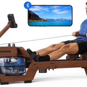 Water Roeimachine - Roeimachine - Magnetische Roeitrainer - Roeiapparaat - Bluetooth Connectie - Ergonomische Zitting - van Massief Hout - 22L Watertank - Max 150kg – Voor Thuisgebruik