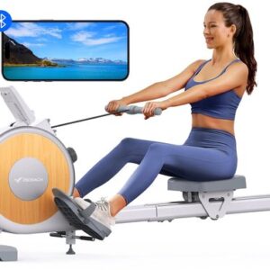 Magnetische Roeitrainer - Roeimachine - Roeitrainer - Roeiapparaat - 16 Weerstandsniveaus - Stil & Krachtig - App Compatibel - Dual Slide Rail - Max 160 kg Belastbaar - Compact & Stevig