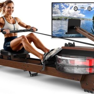 Roeitrainer voor Thuis - Inklapbare Roeimachine met Houten Constructie, Geschikt voor Gebruikers van 1,2 m tot 2 m, Tot 175 kg Belastbaar