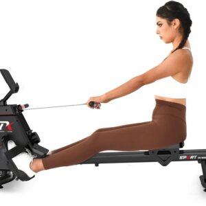 YEE GOO Magnetische Roeitrainer - Roeimachine 16 Weerstandniveaus - Max. Laadvermogen 150 kg - Roeitrainer met Magnetische Weerstand - LED-display en Compatibele app - Roeiapparaat Voor Thuis - Zwart