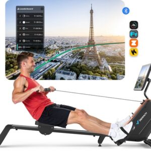 MERACH Roeimachine met HD-Display, Roeitrainer met 16 Weerstandsniveaus, Automatische magnetische weerstand, Eenvoudige montage, Tot 158 kg