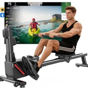 Roeitrainer voor Thuis - 16 Weerstandsniveaus, Ultrastille Magnetische Roeimachine, Dubbele Rails voor Extra Stabiliteit, Compact en Eenvoudig te Monteren