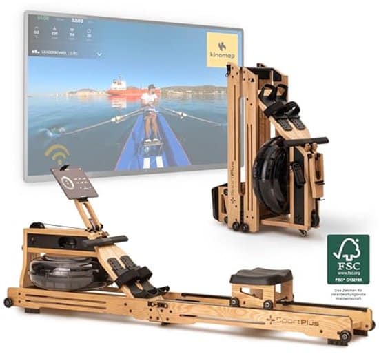 Houten Waterroeitoestel voor Thuis met Trainingscomputer - Duurtraining Roeimachine