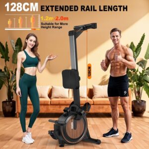 Magnetische Roeimachine – Roeier – Fitnessroeier – Thuisroeimachine – Trainingsapparaat – 16 Weerstandsniveaus – Draagvermogen 150 kg – Zwart – Draadloze Connectiviteit
