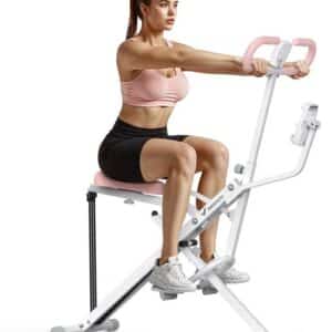 MERACH Buiktreiner buikspiertrainer - rugtrainer met tablethouder - LCD-monitor - 3 verstelbare weerstandsbanden - hometrainer inklapbaar - verstelbare zitting - full-body training - tot 158 kg