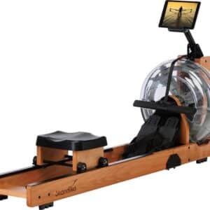 Skandika Lykke Water Roeimachine – Water Roeimachine – Roeiapparaat – 90° Tank – Houten Roeitrainer fitness voor thuis, met instelbare waterweerstand – Roeier met max. 150 kg Gebruikersgewicht – Kinomap App Compatible, Massief Beukenhout – licht hout