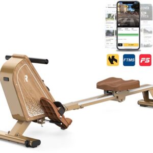Roeitrainer – Roeimachine – Roeiapparaat – Fitnessapparaat – Waterroeier – Magnetische Weerstand – Draagvermogen 150 kg – Draadloze Monitor – Compact – Verticale Opslag