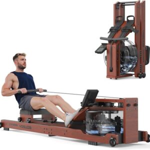 Houten Inklapbare Waterroeimachine met Bluetooth-Display en Verstelbare Telefoonhouder