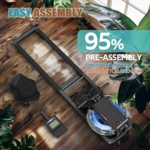 Opvouwbaar Waterroeitoestel voor Thuis met Bluetooth Monitor en Verstelbare Tablethouder - 160 kg Capaciteit