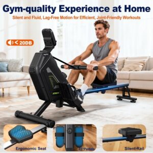 Roeitrainer – Roeimachine – Roeiapparaat – Fitnessapparaat – Inklapbaar – 16 Weerstandsniveaus – Magnetisch Weerstandssysteem – Max. 160 kg Belastbaar