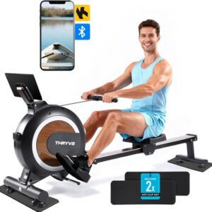 Thryve® Roeitrainer Pro - Roeimachine met App - 32 Weerstandniveaus - Professioneel LED Display, App-Connectiviteit & Anti-Slip Matten – Geschikt tot 200 cm / 130 kg