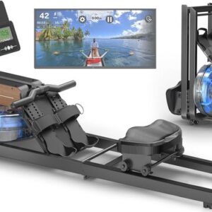 Opvouwbaar Waterroeitoestel voor Thuis met Bluetooth Monitor en Verstelbare Tablethouder - 160 kg Capaciteit