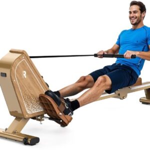 Amolass - Fitness - Roeitrainers - Roeimachine - Inklapbaar - 16 Weerstandniveaus - Magnetische Roeitrainer - Hout - 45x55x150cm