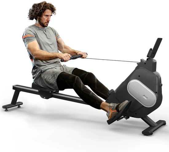 Roeimachine - Magnetische Roeitrainer - Roeiapparaat - Opvouwbare - 16 Niveaus - LCD Display - Volledig Lichaamstraining - Magnetisch Weerstandssysteem - Max 120kg - Stil & Compact