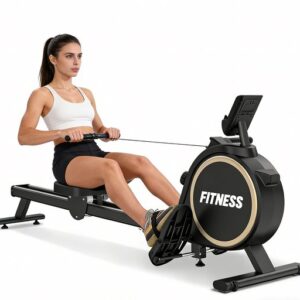 Gywowken Roeitrainer - Magnetische Roeimachine met Trainingsprogrammas & App - 16 weerstandsniveaus - LCD-scherm - Maximale capaciteit 160 KG - Stil - Zwart