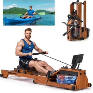 Thuisroeimachine – Roeitoestel – Fitnessapparaat – Roeitrainer – Indoor Roeimachine – Massief Eikenhout – Bluetooth Display