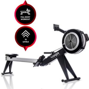 Viper Sports ViperRow Roeimachine – Windweerstand – 10 Weerstandsniveaus – Inklapbaar – 238×65×112 cm – Zwart/Zilver