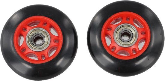 Roeimachine Wielen - Katrol Onderdelen - Vlotte Verrichting - Rubberen Draagvlak - 70mm Diameter - Zwart Rood