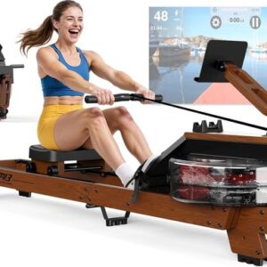 Inklapbare Roeitoestel voor Thuis met Hoogwaardig Houtdesign en Bluetooth, Geschikt voor Lichaamslengtes van 1,20 m tot 2,00 m