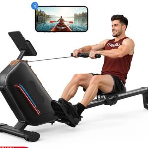 Roeimachine - Magnetische Roeitrainer - Roeiapparaat - Opvouwbare - 16 Niveau Weerstand - Bluetooth Connectie - LCD Display - Elektronische Gripbediening - Max 159kg - Ergonomisch Ontwerp - Thuis Fitnessapparaat - Handmatig Klassiek
