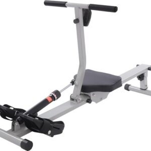 Multifunctioneel roeitoestel voor thuis, inklapbaar, hydraulisch fitnessroeitoestel met 12 weerstandsniveaus en T-greep, verticale opslag