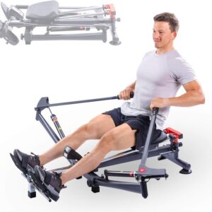 Inklapbaar Roeitoestel met 12 Weerstanden en Verstelbare Zitrail - Full Body Workout